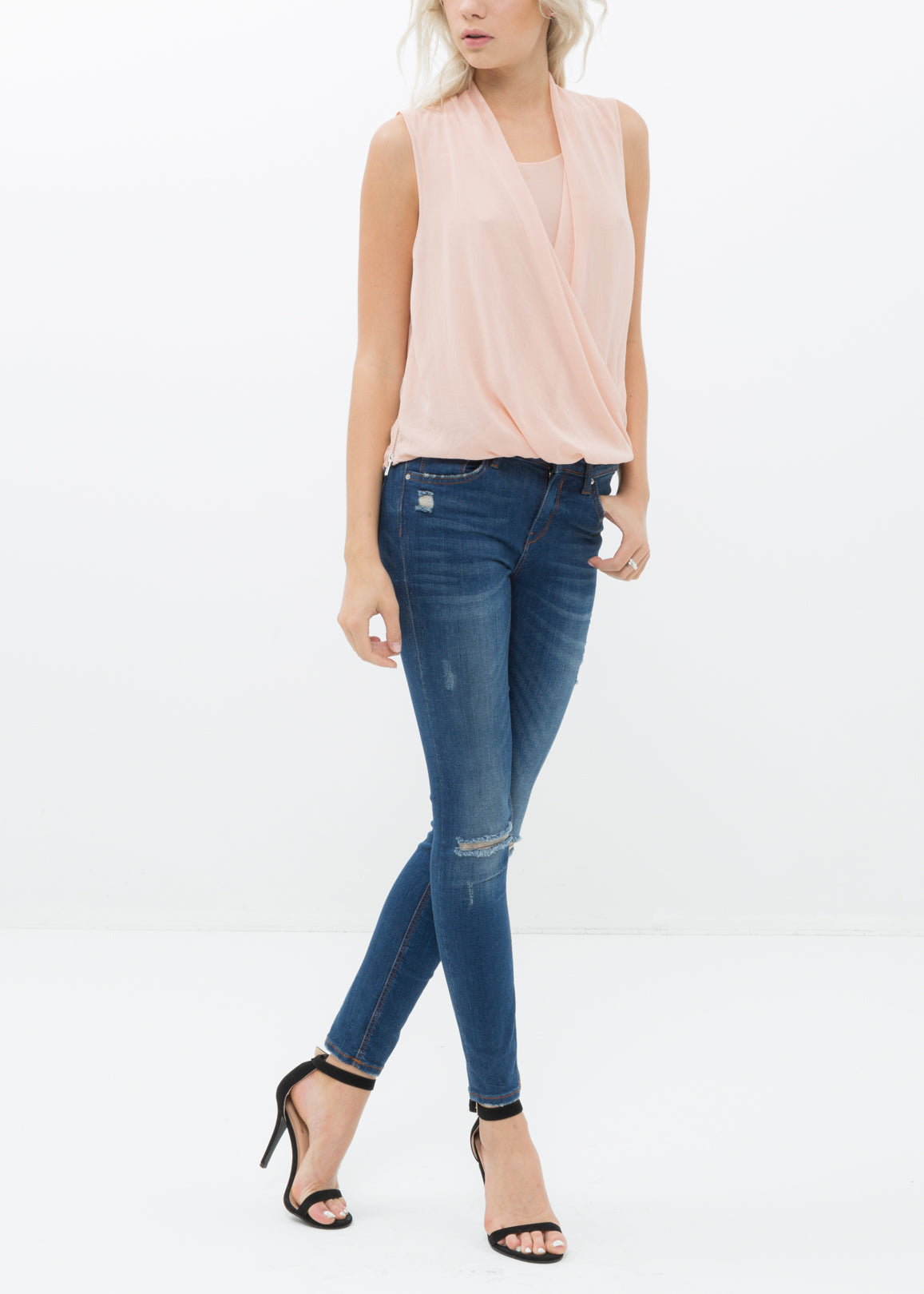 Blush Breeze Sleeveless Blouse
