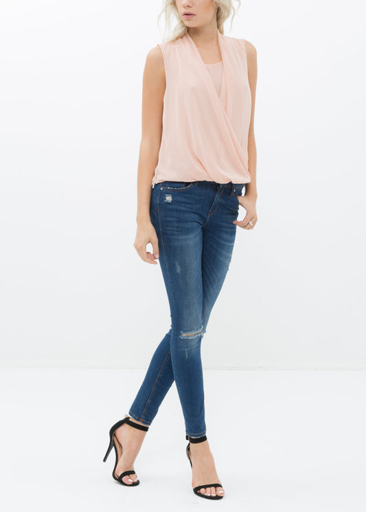 Blush Breeze Sleeveless Blouse