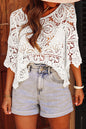 Boho Dreams Oatmeal Crochet Blouse
