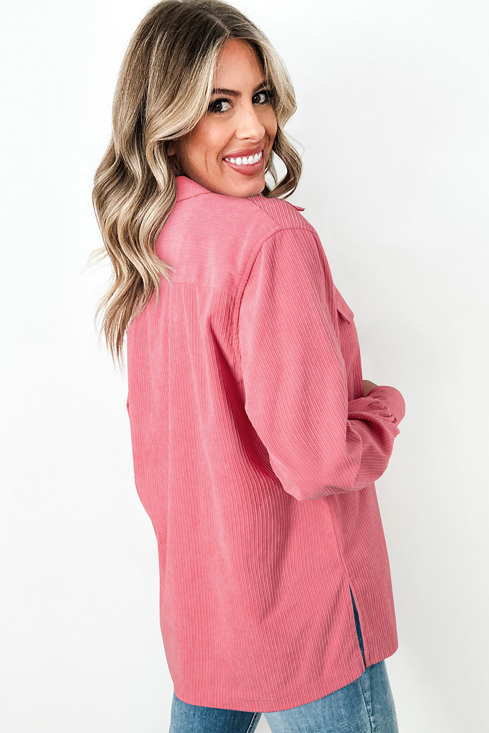 Blush Breeze Corduroy Shacket